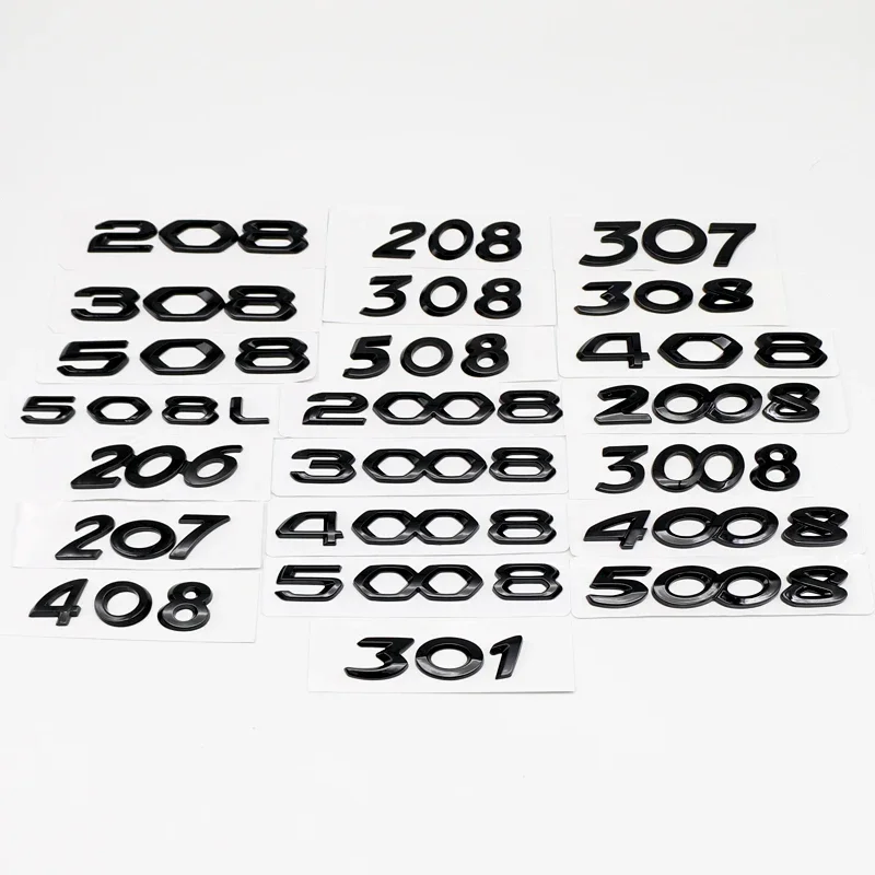 

1 PCS ABS Car Sticker High Quality Trunk Logo Badge Number Sticker for Peugeot 3008 4008 4008 5008 508L Accessories Personalizat