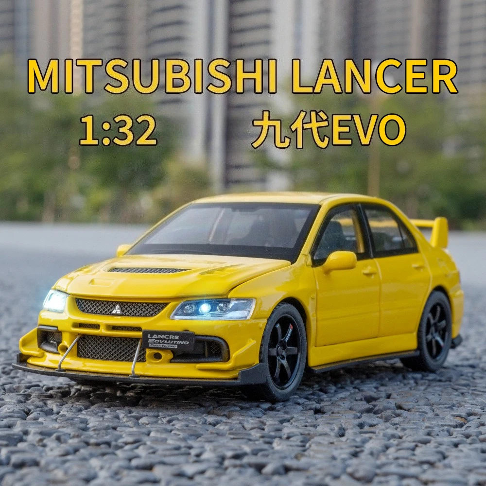 

Модель спортивного автомобиля EVO девятого поколения из сплава, масштаб 1:32, украшение, детская игрушка, подарок, коллекционная модель автомобиля из литого сплава