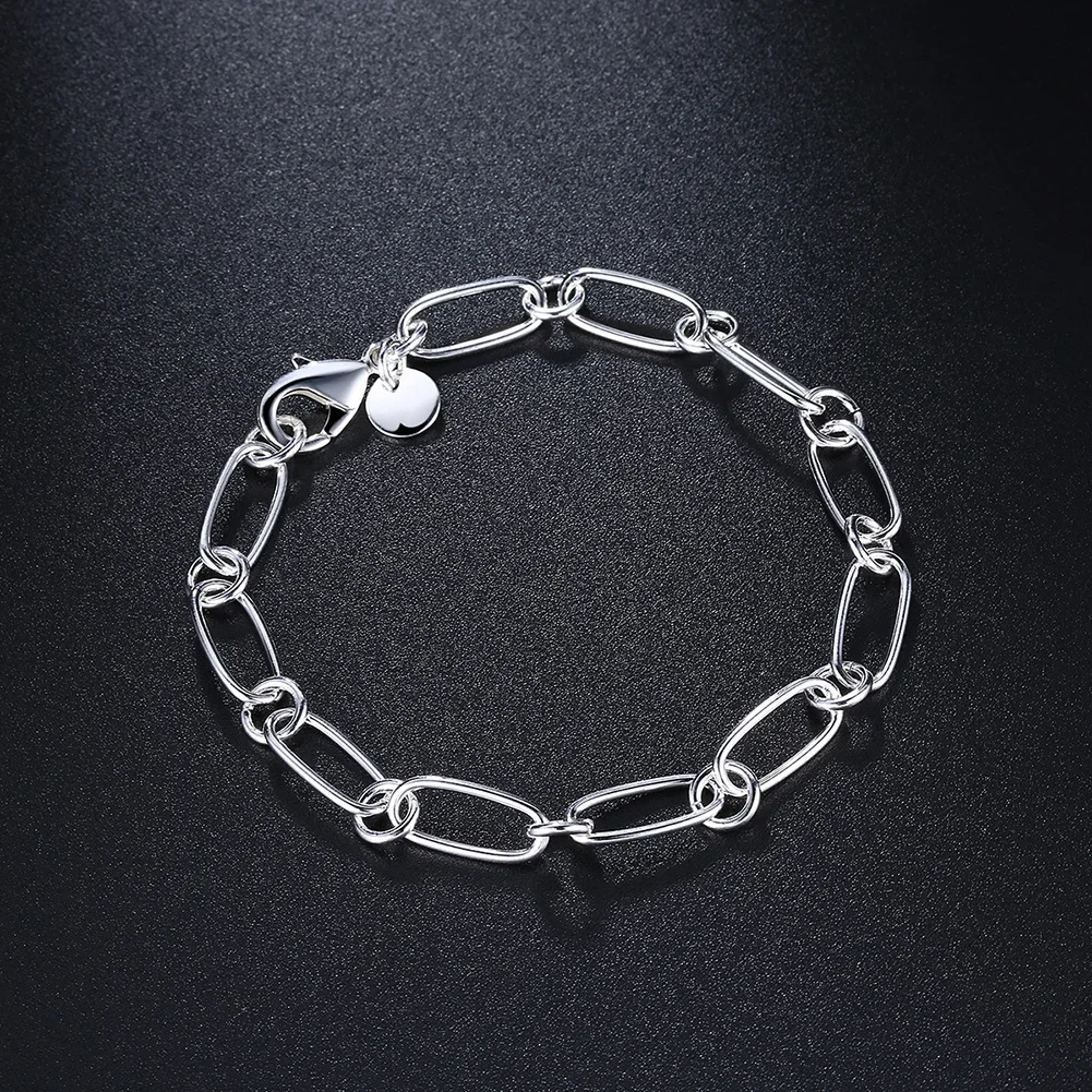 Luxury Brand 925 sterling silver Bracelets Unique circle chain for woman men classic fashion Wedding party Gift designer Jewelry