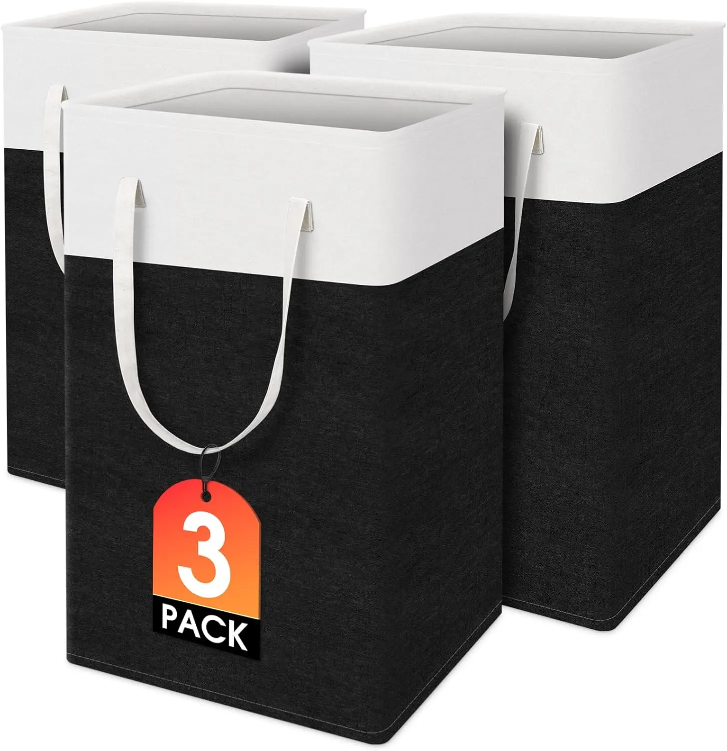 

laundry basket 3-Pack, laundry hamper, Hamper with handles, collapsible laundry baskets, Waterproof
