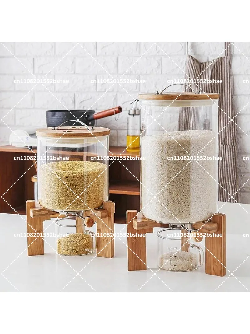 Rice storage bucket  storage tank Glass large  tank Insect-proof and moistureproof grain sealed storage box  box 5kg