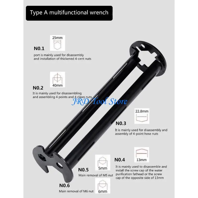 A2UD Universal Four-Claw Hexagon Wrench Tool for Bathroom Fixtures Repairs Tool