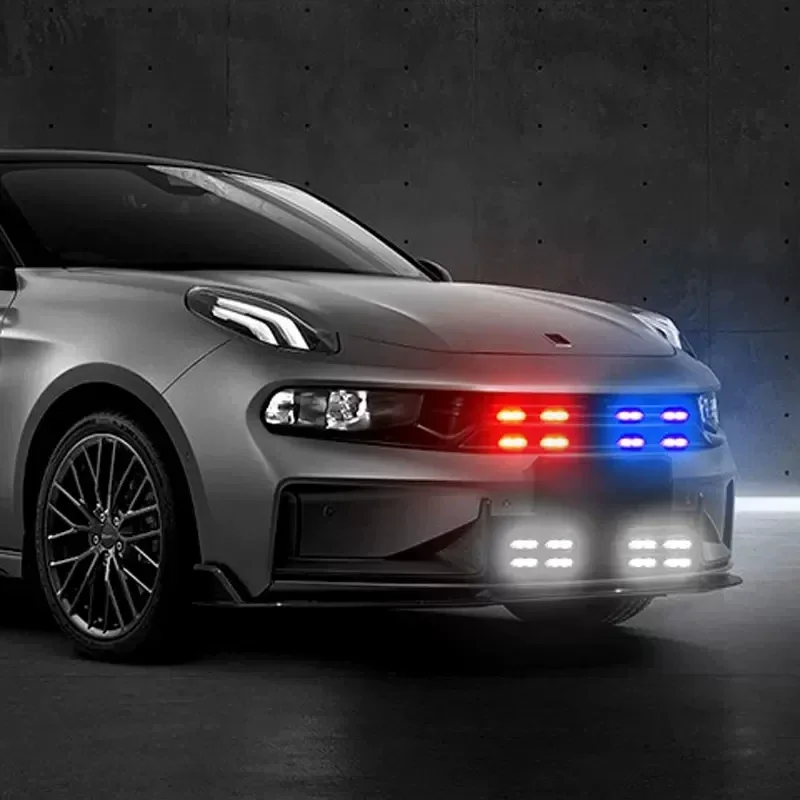 2LED Car Front Deck Grille Clip Strobe Warning Light 12V Vehicle daytime running light Police Hazard Emergency Flash Signal lamp