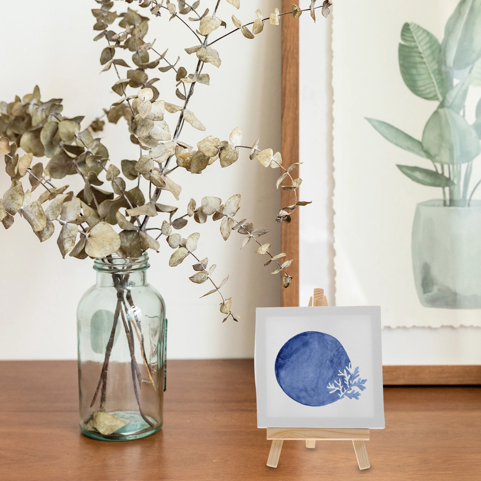 

2pcs Mini Easel Set Lightweight Wooden Painting Canvas Sketching Drawing Craft Home Decor Party Favors Wedding Table