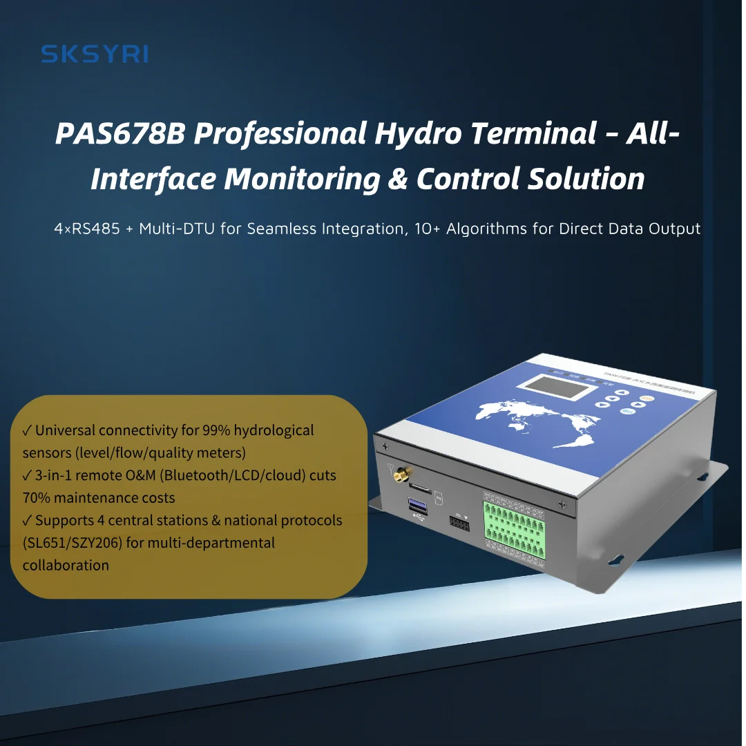 PAS678 Professional Hydro Resource Telemetry Terminal Multi-Interface Data Logger for Remote Water Communication Networking