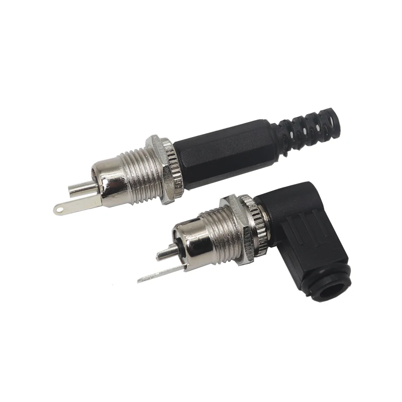 【5Set】Male DC Power Plug Angle 90 degree L Shaped plastic+Female Metal Panel Mount Socket Jack Plug DC Connector