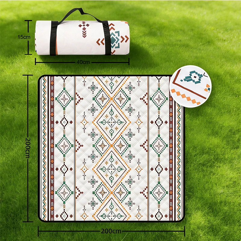 

Большой водонепроницаемый коврик для пикника (200x200 см): Складной пляжный коврик с ручкой для переноски, для кемпинга, пляжа, поддержка индивидуального оптового заказа