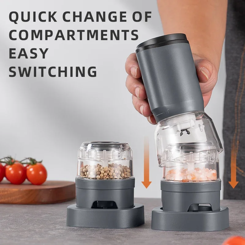 TINSOL multifunctional electric grinder adjustable coarseness, household spice grinder for Sichuan pepper sea salt, and pepper view 3