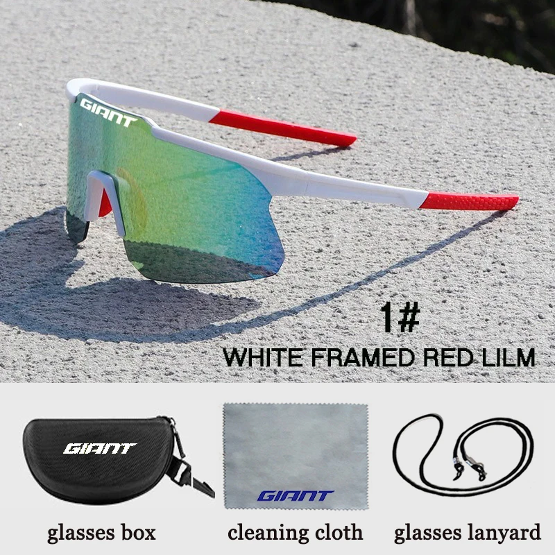 GIANT 2025, riesige neue Fahrradbrille, UV400-Schutz, beschlagfrei, Sport-Sonnenbrille für Männer und Frauen mit Etui 7