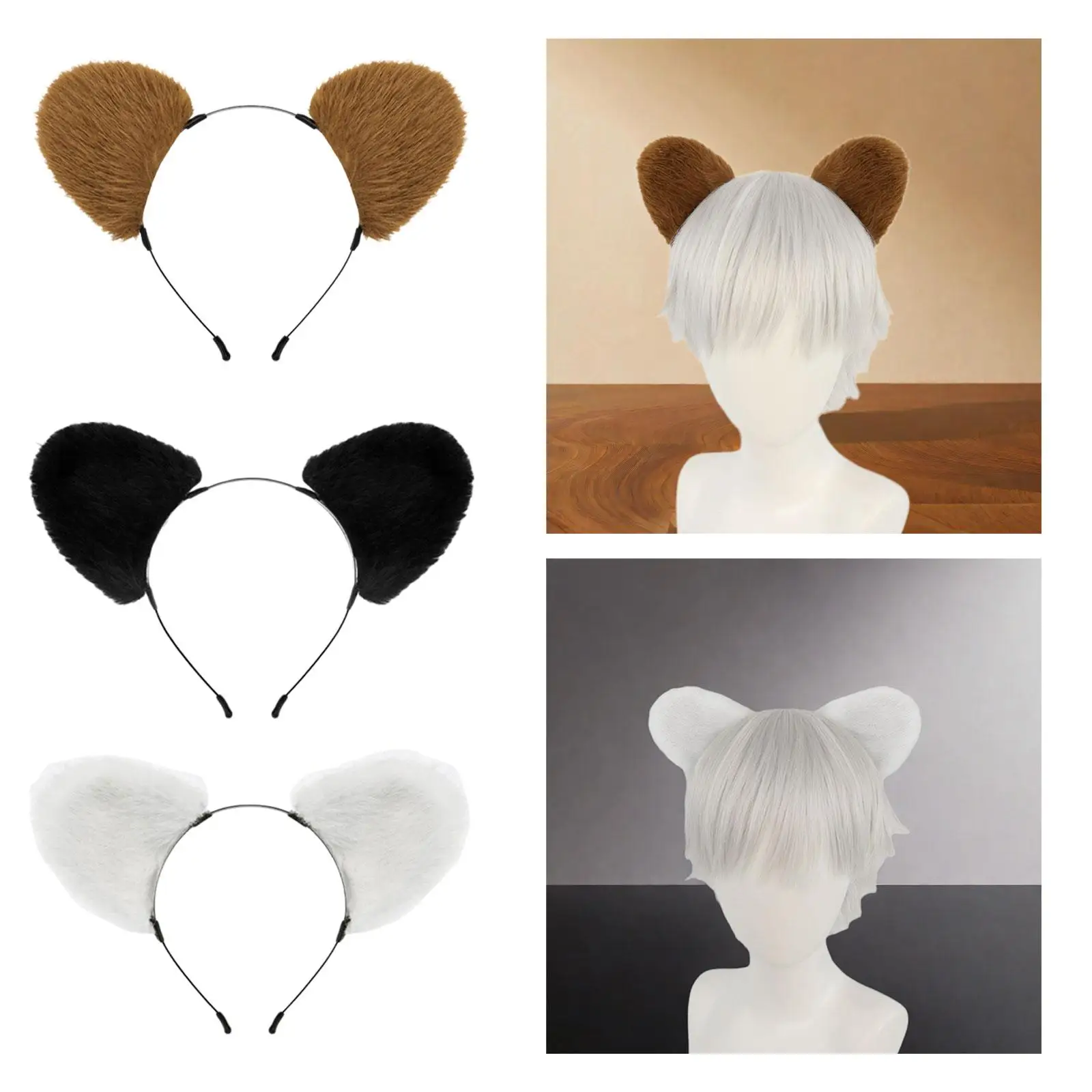 

Fluffy Panda Ears Headband Cosplay Cartoon Photo Props Animal Ears Hair Hoop