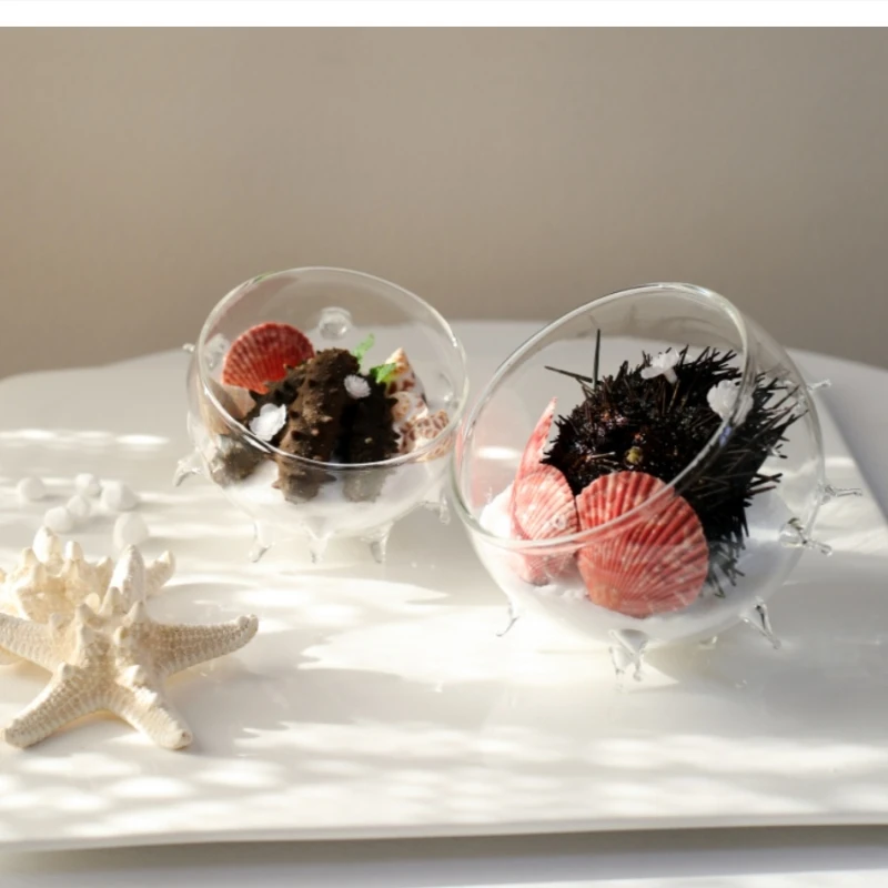 sea urchin Glass bowl Hotel special tableware cold dish molecular cuisine artistic conception