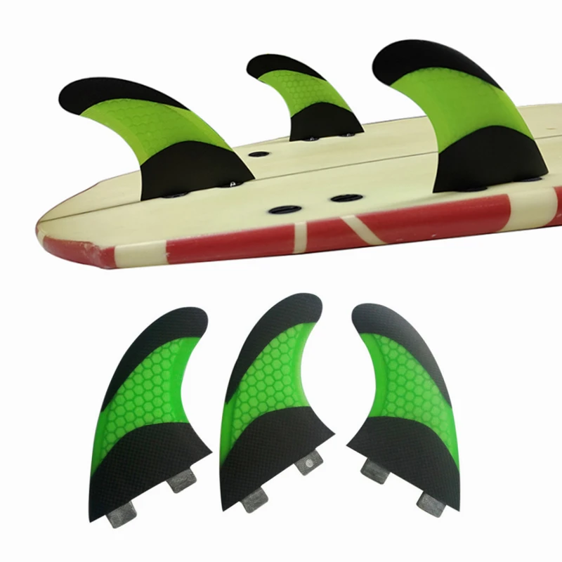 

UPSURF FCS Fins M Tri Fins Carbon Fiber Honeycomb Core Surfboard Fins Double Tabs Fins For Fish,Shortboard,Funboard Surf Fins