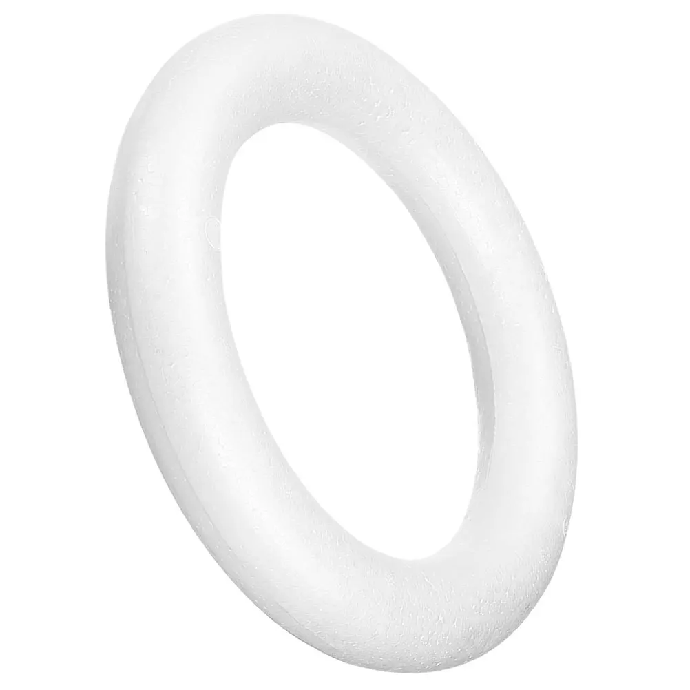 

Abaodam Christmas Foam Wreath Desktop Craft Floral Unfinished Decor White Modeling Hoop Circle Statue