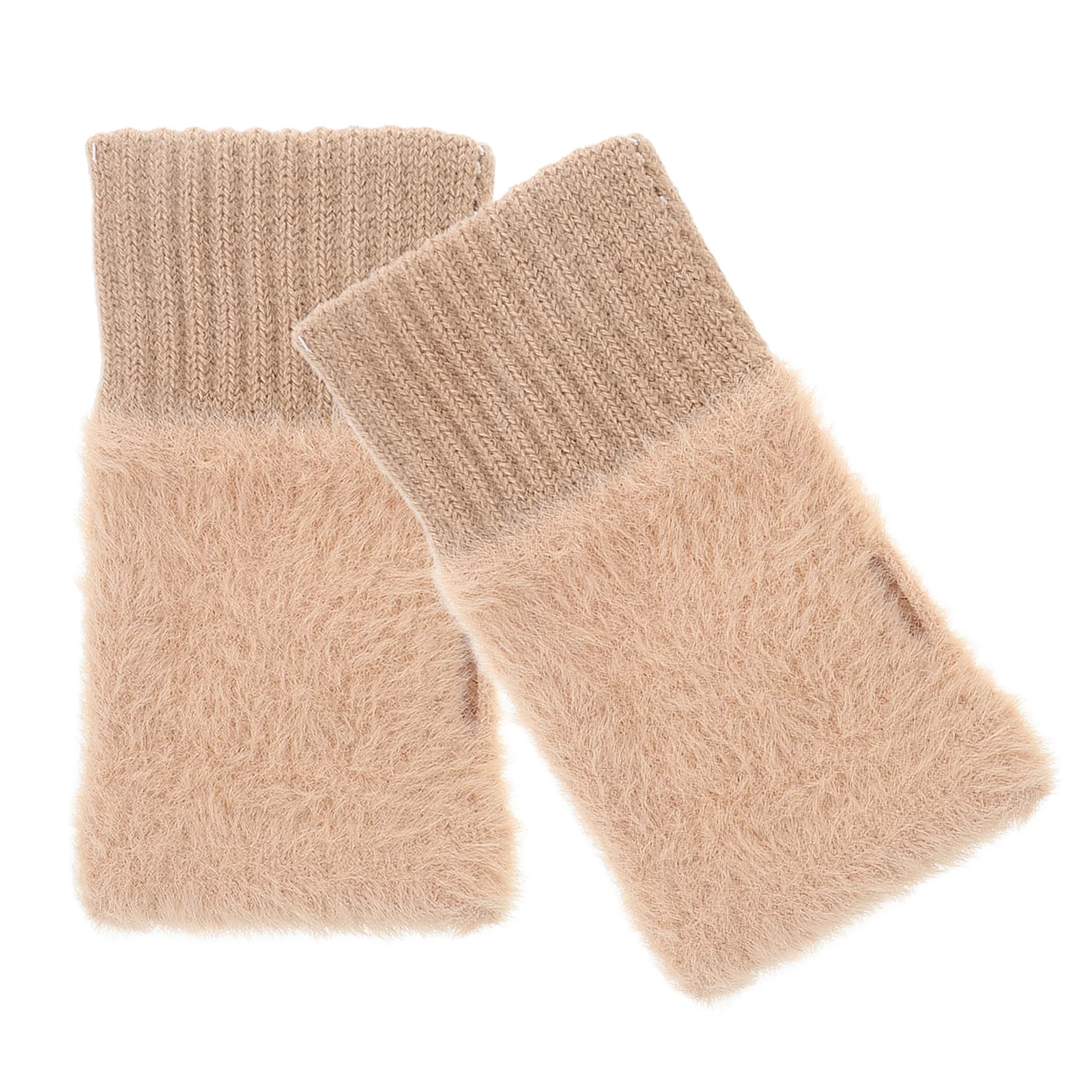 

1Pair Winter Warm Knitted Fingerless Gloves for Women Long Half-Finger Mittens Soft Warm Cold Weather