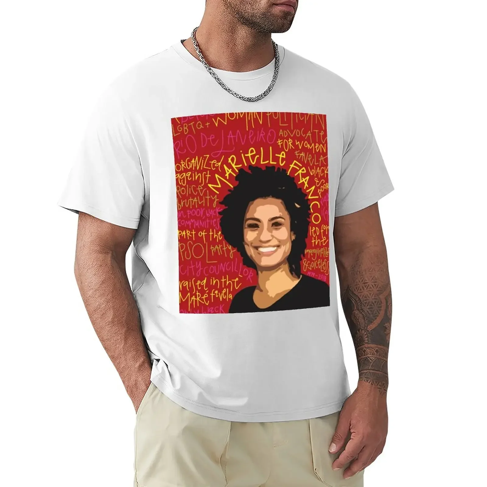 Marielle Franco T-Shirt tees hippie clothes t shirts for men cotton plain customs anime mens clothing