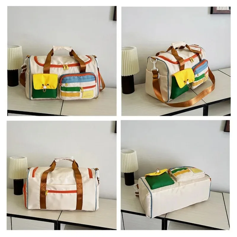 Bolsa de gimnasio informal para mujer, bolsas cortas de viaje de negocios, mochila deportiva para Yoga, bolsas de lona para natación y Fitness