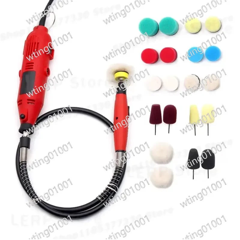 for Handheld Mini Polisher Set 220V Electric Detail Tool with Flexible Shaft Handle Ideal for Small Areas Precision Work