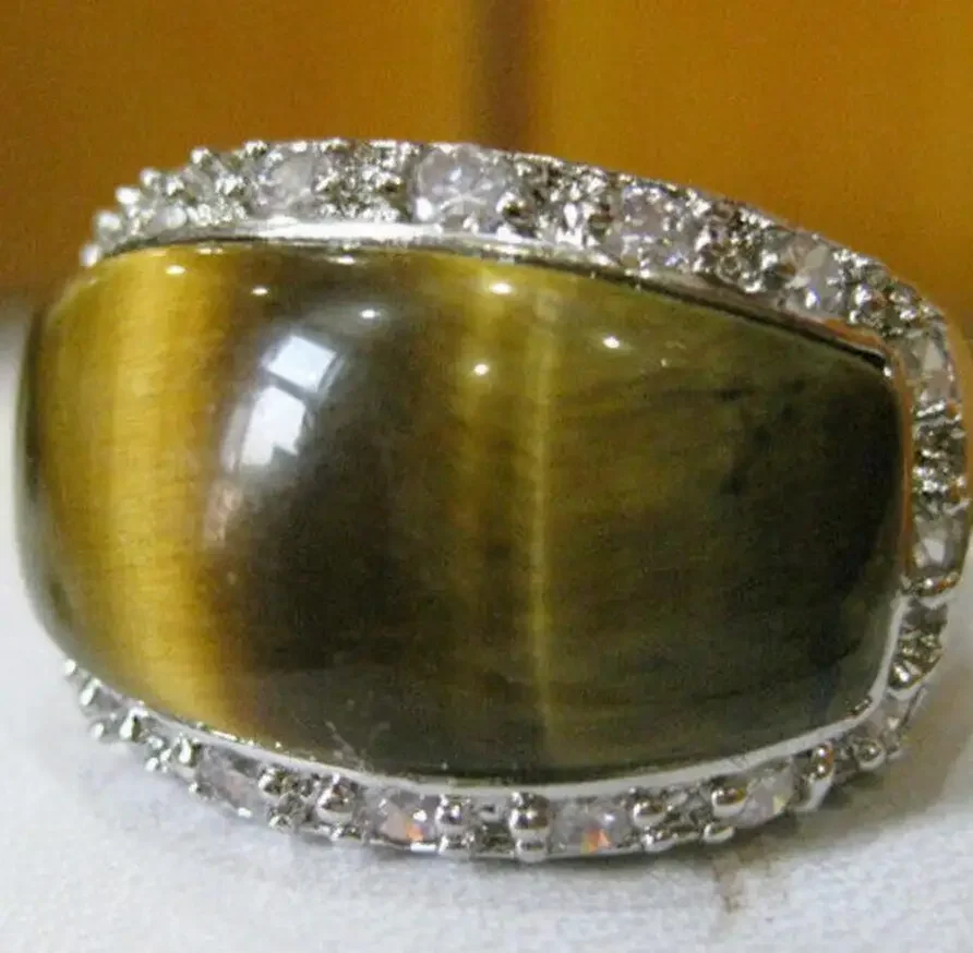

charm men/women/s unisex tiger eye JADE ring
