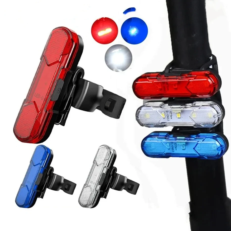 Lanterna Traseira LED Recarregável para Bicicleta com 4 Modos de Iluminação, Luz de Advertência Traseira para Bicicleta, Luz de Segurança para Passeios Noturnos, Acessório para Bicicletas MTB