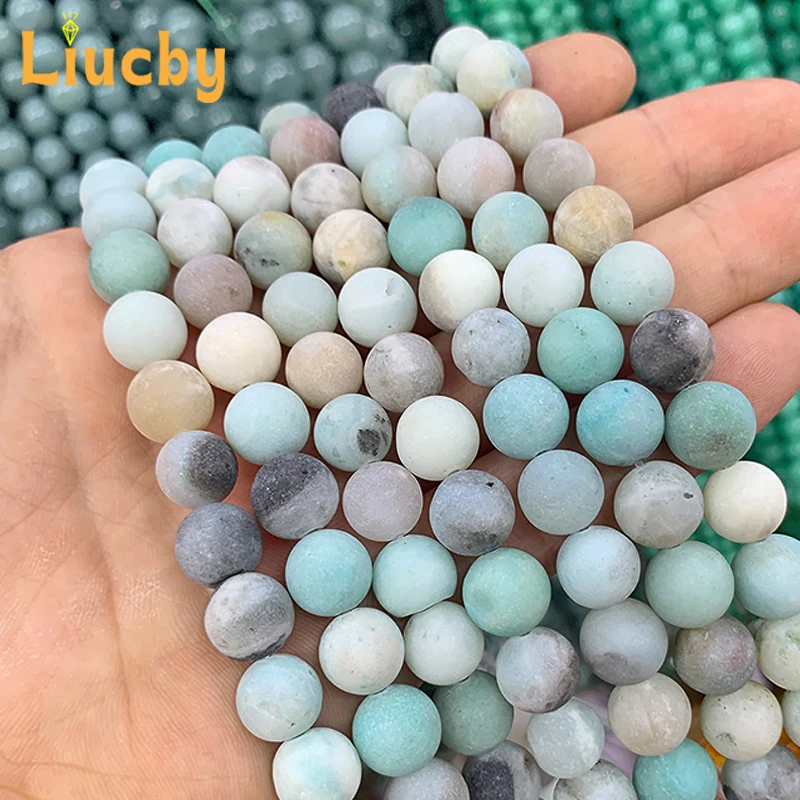 ماتي حجر الأمازون الطبيعي الخرز اليدوية DIY بها بنفسك الاكسسوارات الشعبية Handstring أقراط لصنع المجوهرات 15 "ستراند 4/6/8/10/12 مللي متر