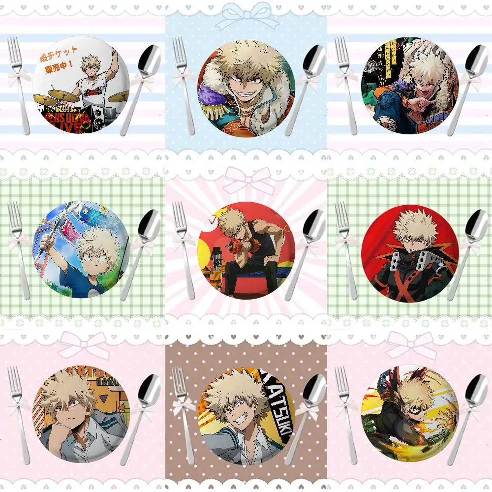 

K-Katsuki Bakugo Enamel Pins Handmade Round Brooch L Killer Yagami Light Cosplay Badge Backpacks Jewelry Gifts