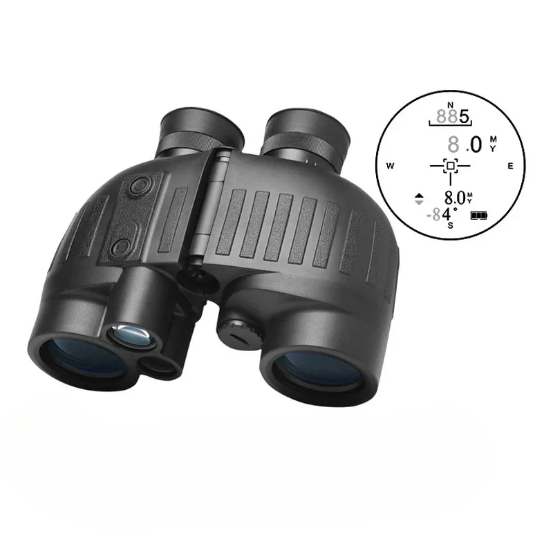 1500m Marine Binoculars for Adults 8x40 with Rangefinder and Compass IP65 Waterproof Marine UHD Binoculars Field of View 8°,