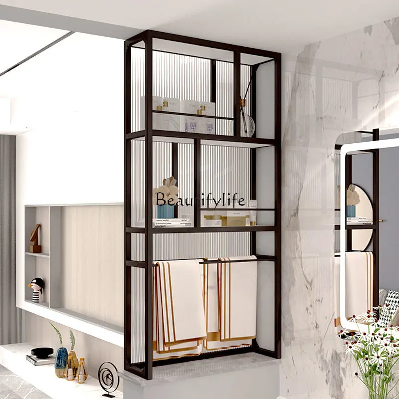 

Half wall partition cabinet bathroom Changhong glass screen bathroom stainless steel