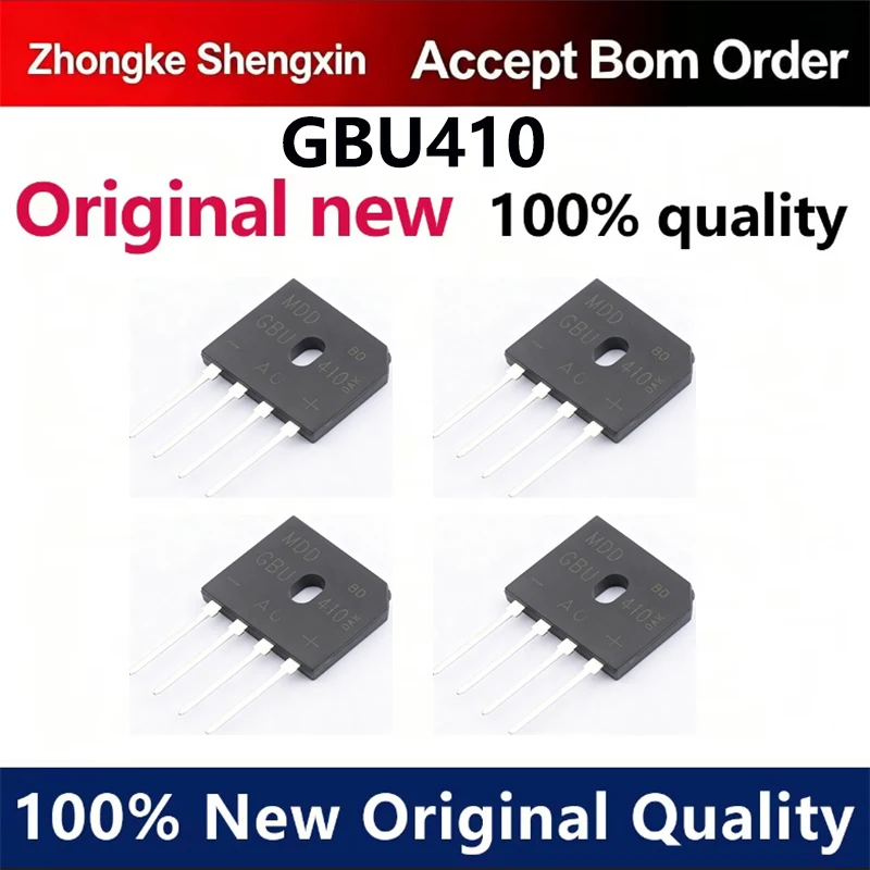 （5pcs）Rectification bridge GBU410 brand new original 4A1000V commonly used electromagnetic furnace bridge stack flat bridge