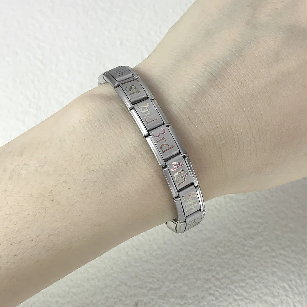 Gemosa Original Gänseblümchen Mode Frauen Armband Datum italienische Charm Links passen 9mm Armband Edelstahl Schmuck herstellung – Detail 2