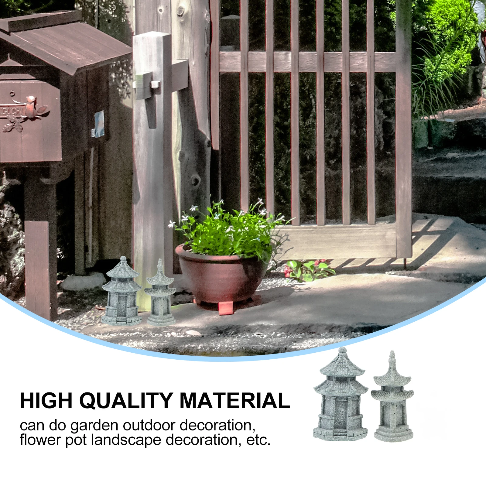 

3Pcs Micro Landscape Ornament Creative Simulated Pavilion Tower Lantern Durable Decoration for Moss Succulent Bonsai Home Office