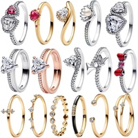 2025 New Disney Sparkling Pink Bow Ring Suitable for Women's Wedding Parties Exquisite Jewelry