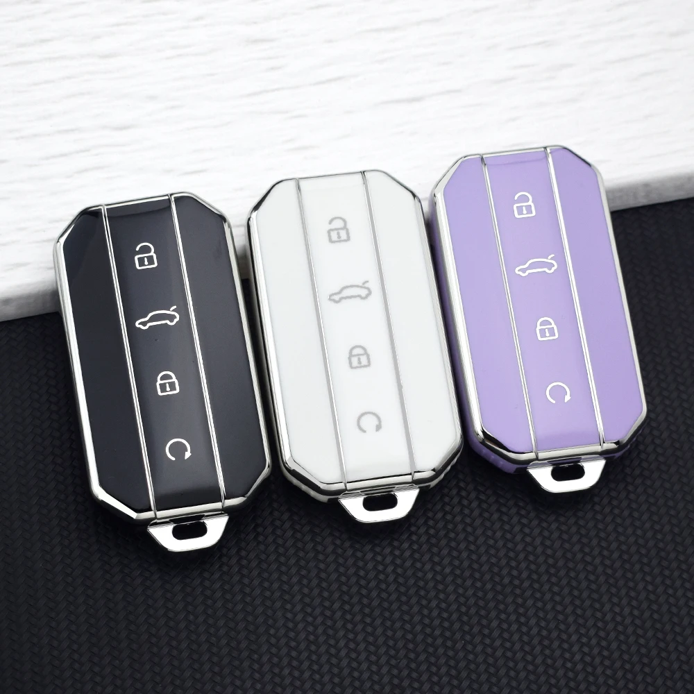 Capa Protetora de Chave Automotiva em TPU com 4 Botões para Chery Jaecoo J7 J5 2025 2026, Conjunto de Chaveiro e Acessórios Automotivos