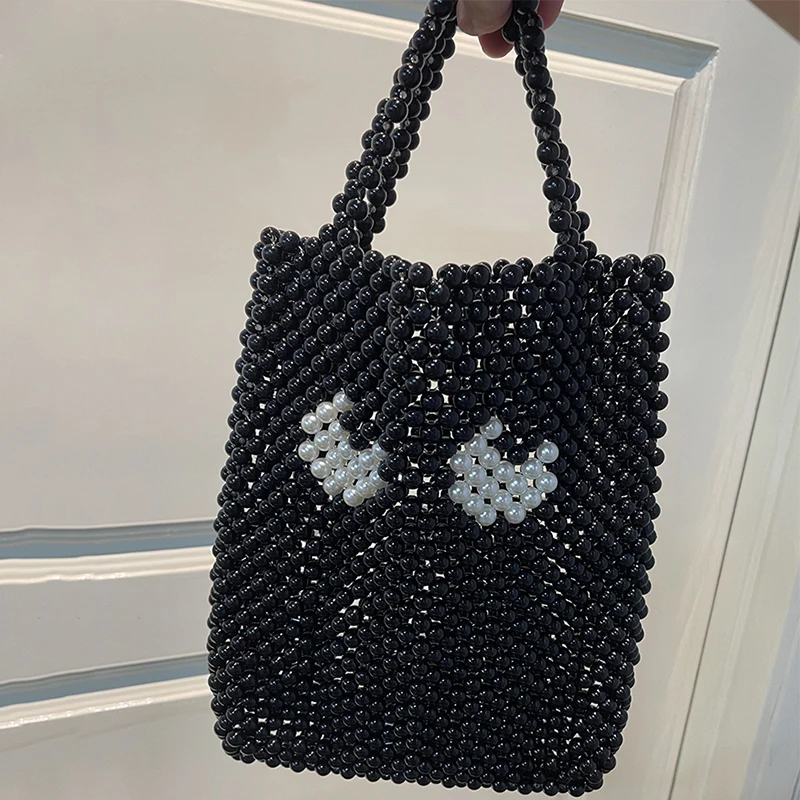 Luxury Brand Beaded Handbag Personality Hundred Cartoon Big Eyes Hand-made Design Beads Woven Shoulder Women\'s Clutch Purse