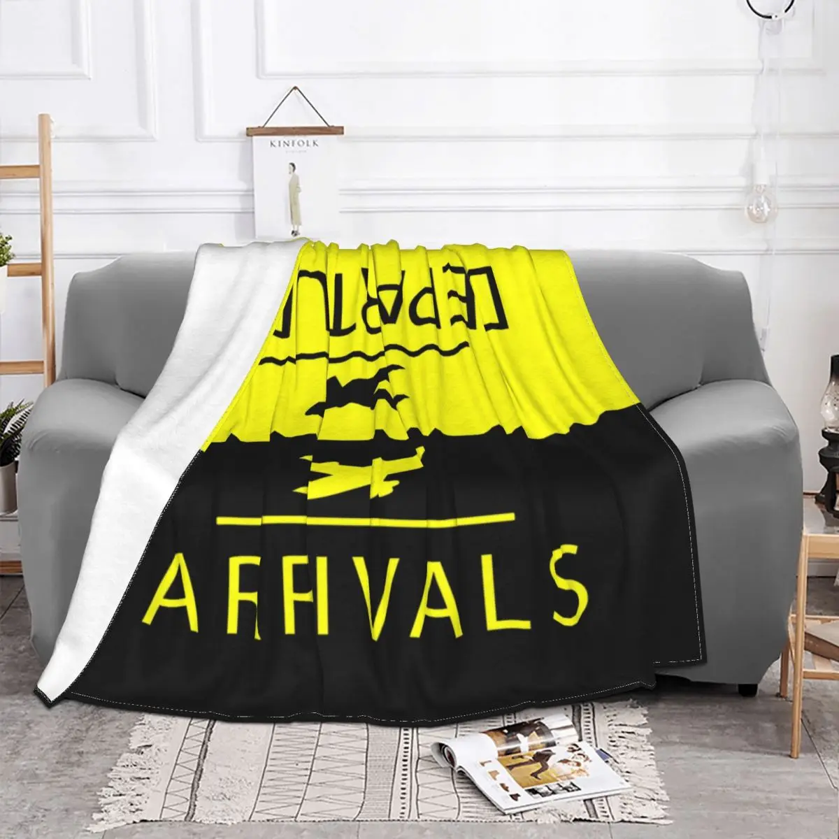 Sofa Fleece Arrivals And Departures Throw Blanket Warm Flannel Plane Aviation Airplane Blankets for Bed Home Couch Quilt