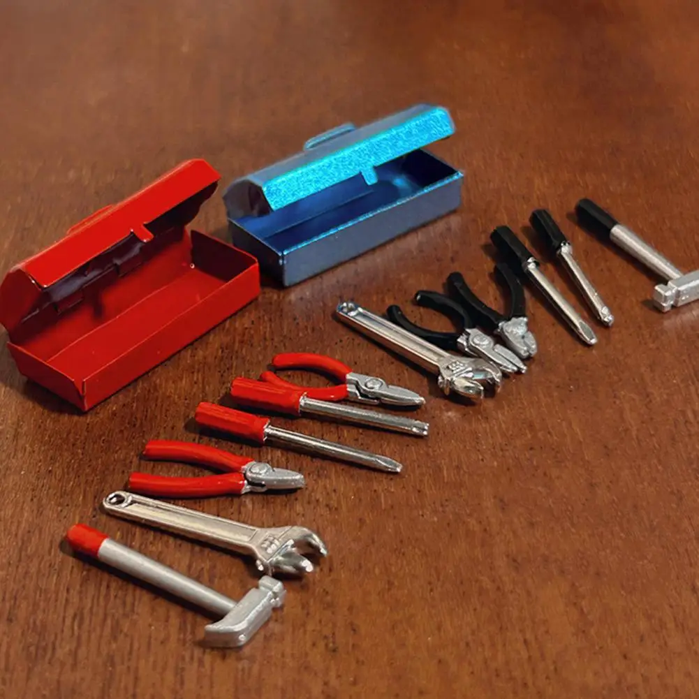 Mini Doll Mansion Tools Miniature Dolls House Tools Set for Pretend Play Metal Home Repair Multi-tool Model