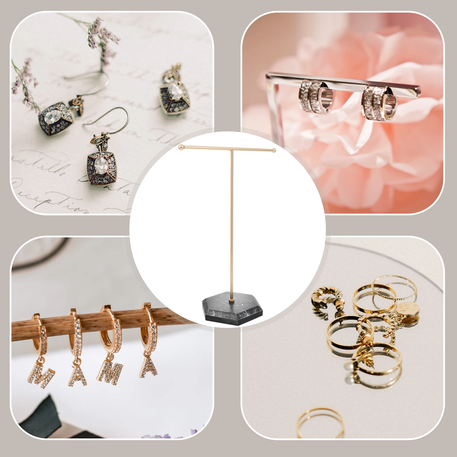 

Earring Display St Jewelry Storage Rack ganizer Marble Base Space Saving Home Decor 1Pc Sturdy Durable Long Use