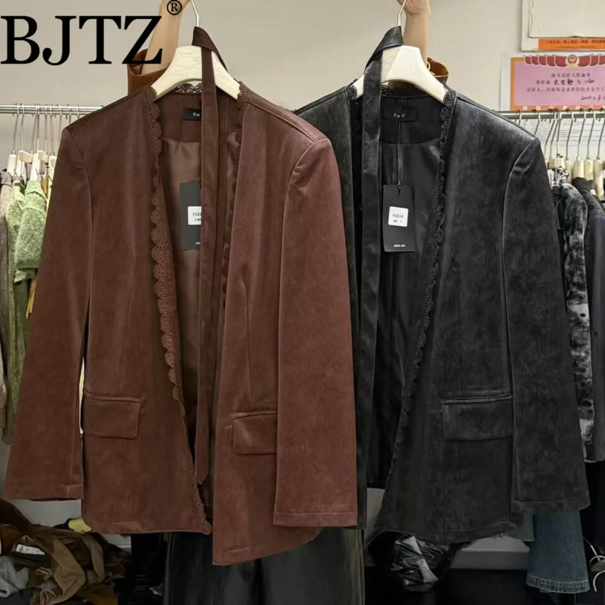 

2025Женский асимметричный пиджак BJTZ в стиле пэчворк, удобный мягкий повседневный элегантный минималистичный роскошный пиджак высокого качества премиум-класса