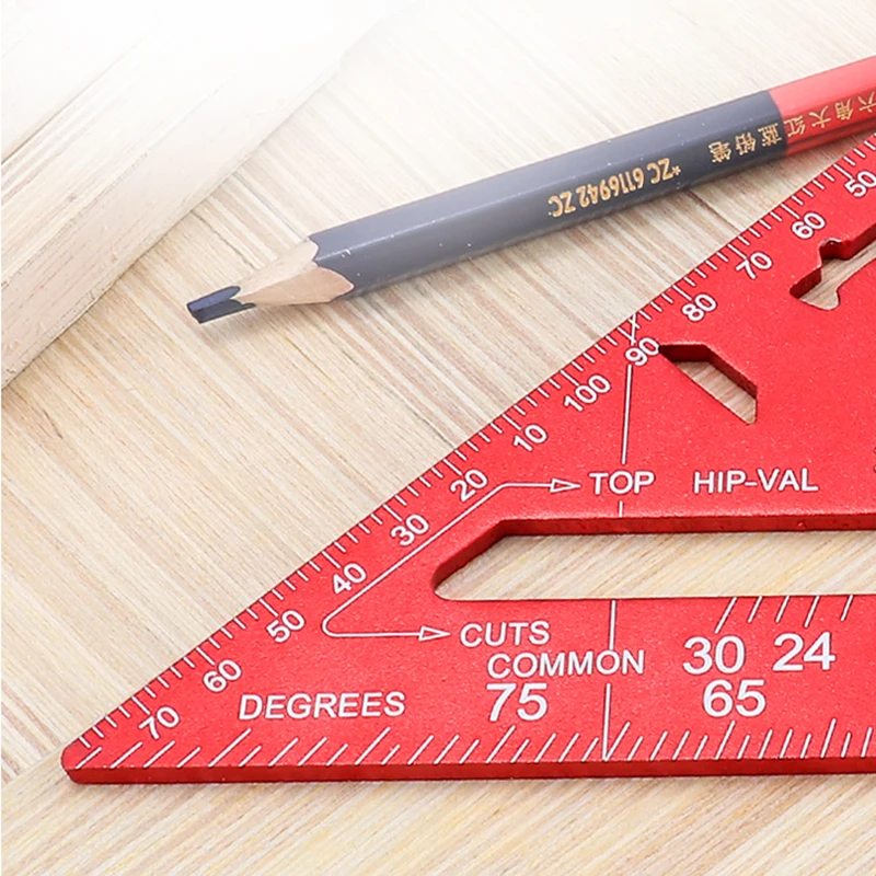 Imagem -02 - Carpintaria Aluminum Alloy Triangle Gauges Ferramentas de Medição Marcador de Alta Precisão Régua de Ângulo Métrica e Imperial