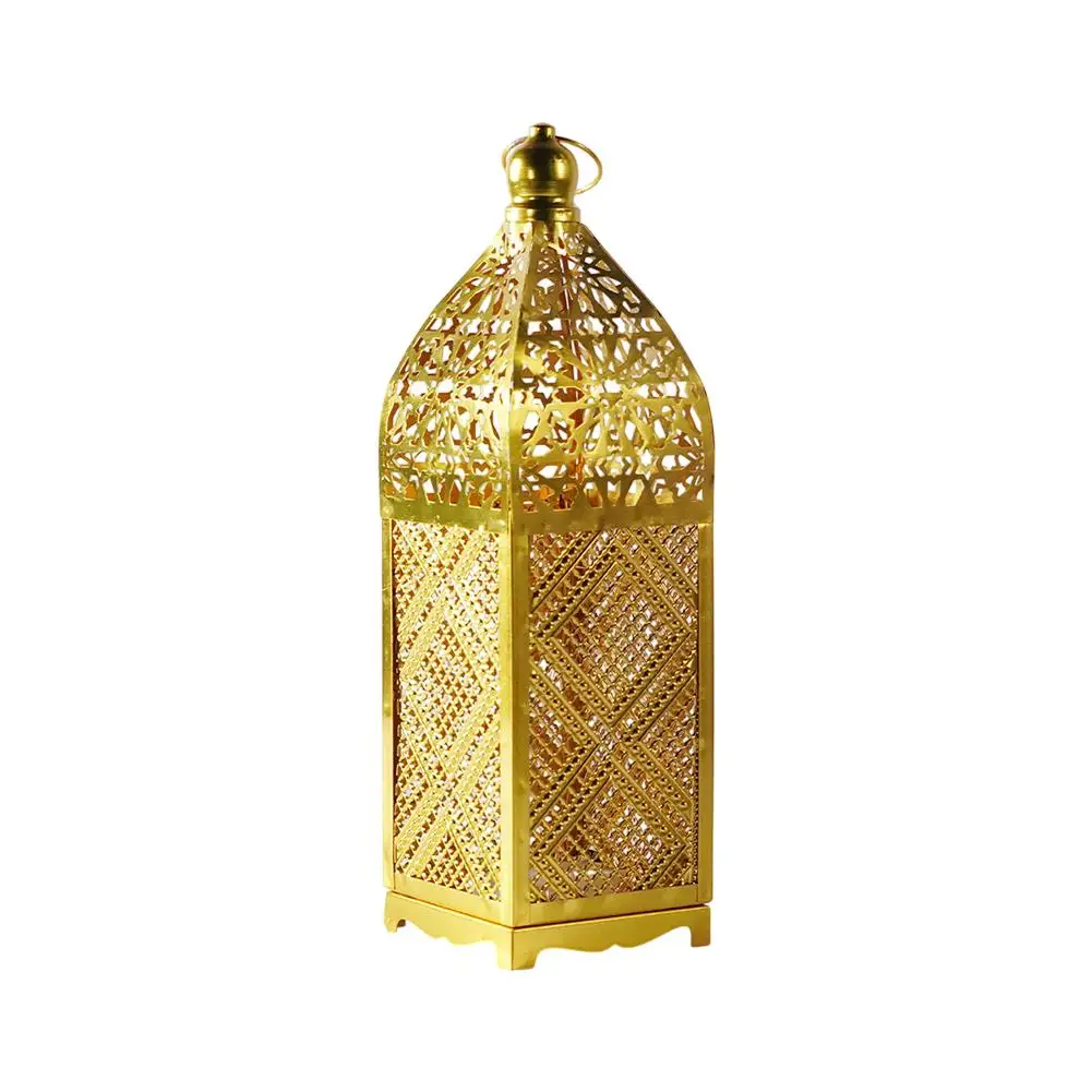 9.2*34cm Wrought Iron Wind Lamp Hollow Construction Indoor And Outdoor Use Long-lasting Durability Safe For LED Candles