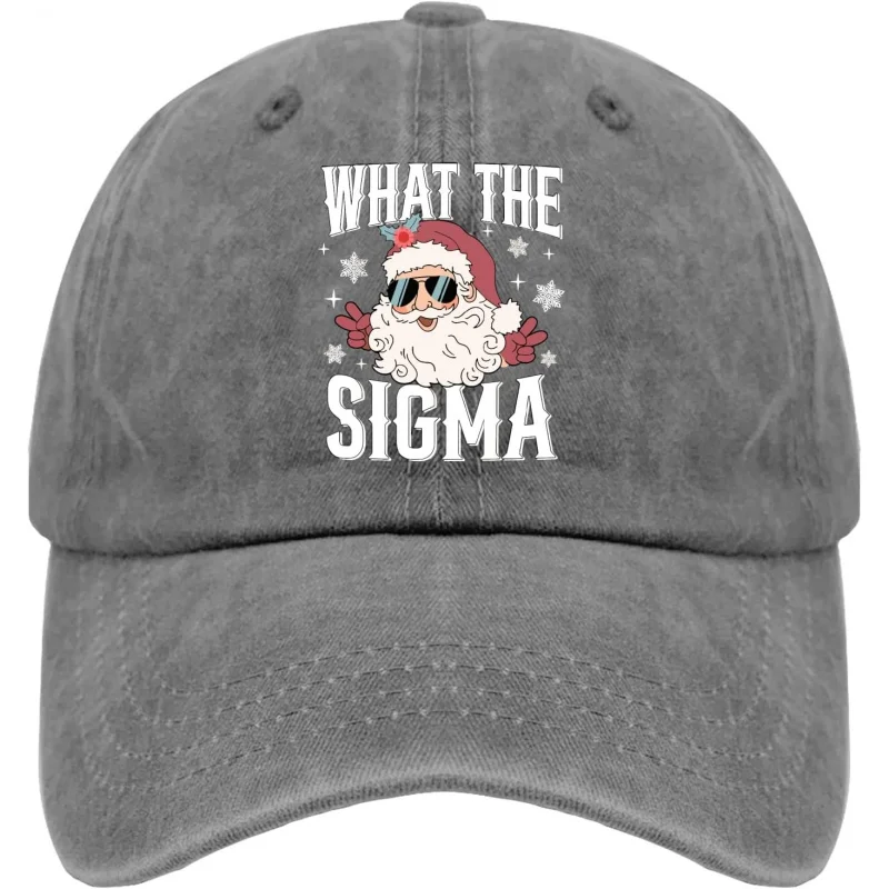 

Christmas What The Sigma Hats for Men Baseball Cap Trendy Washed Hiking Hat Adjustable