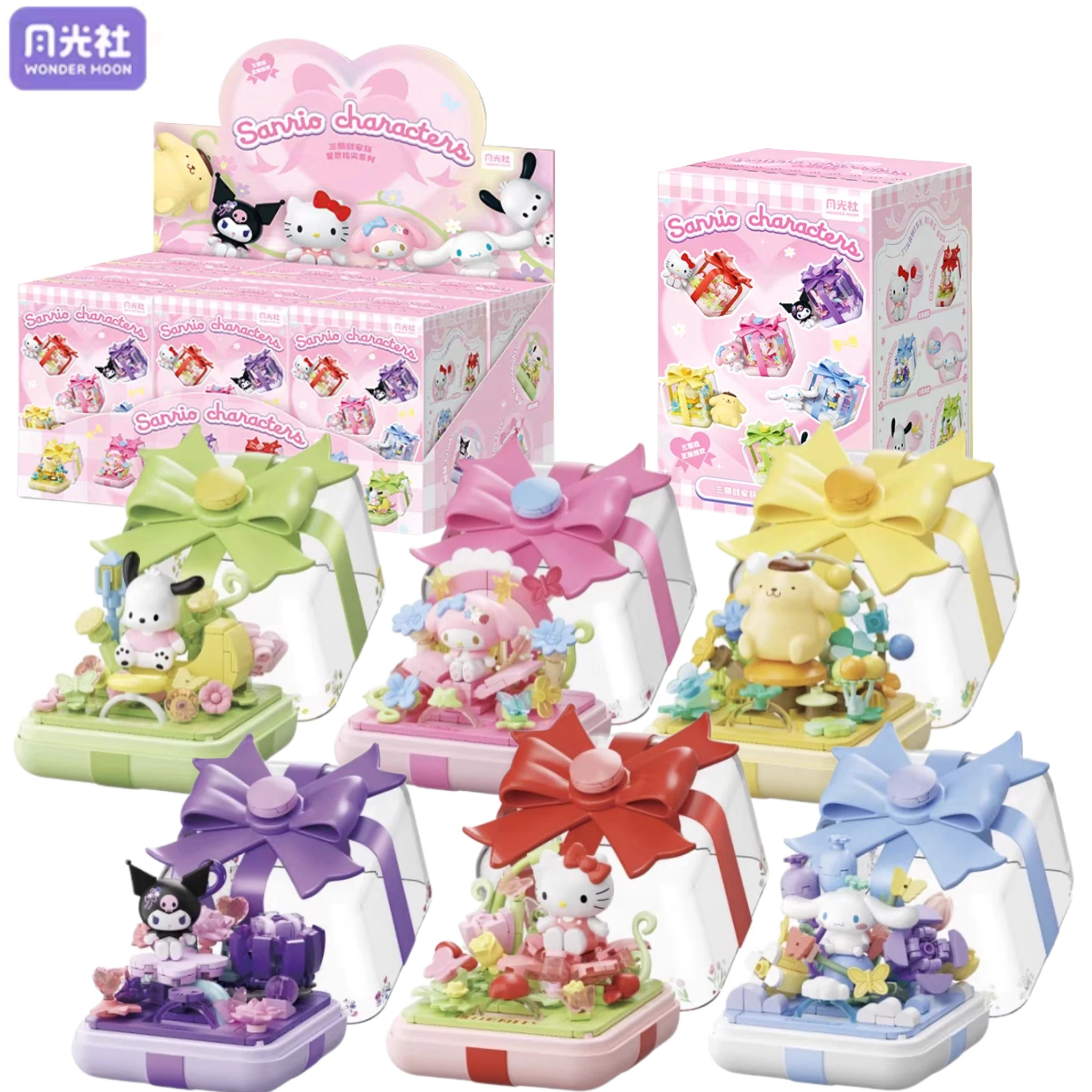 

Sanrio Hello Kitty Kuromi Pochacco слепая коробка акриловая коробка для колец аниме периферийные устройства модель кирпичи украшения игрушки для детей праздничный подарок
