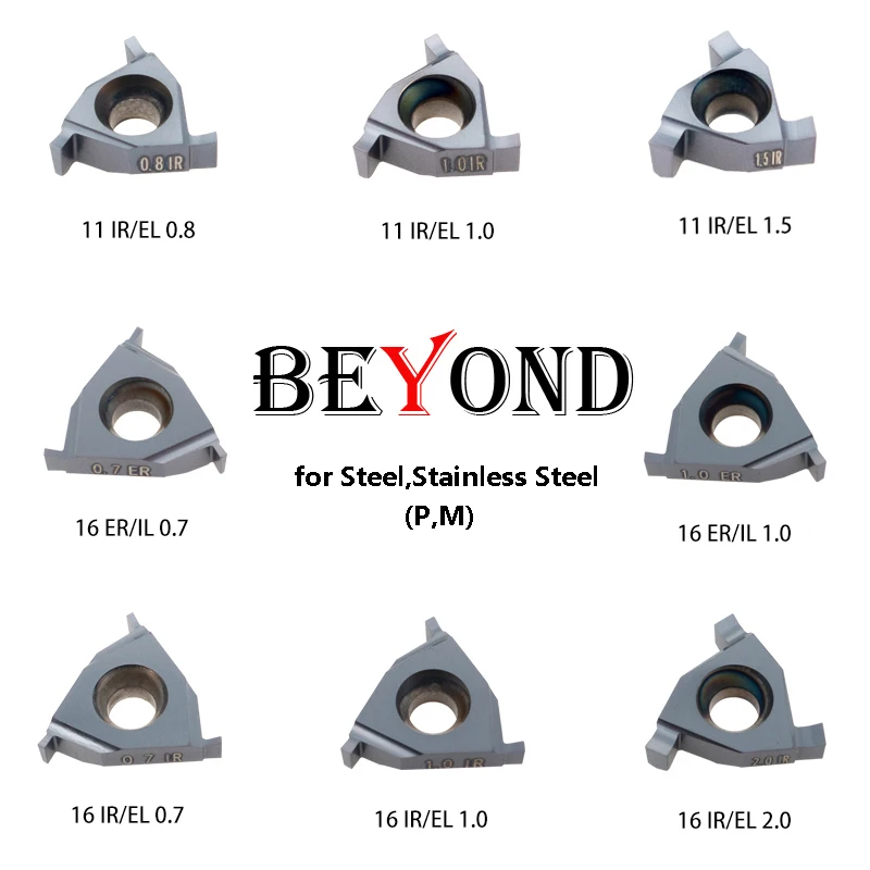 BEYOND Shallow Slot 16IR 16ER 11IR 16 IR 0.7 0.8 1 1.5 2 2.5 3 mm OY880A Internal External Groove Paperback Turning Tool Inserts