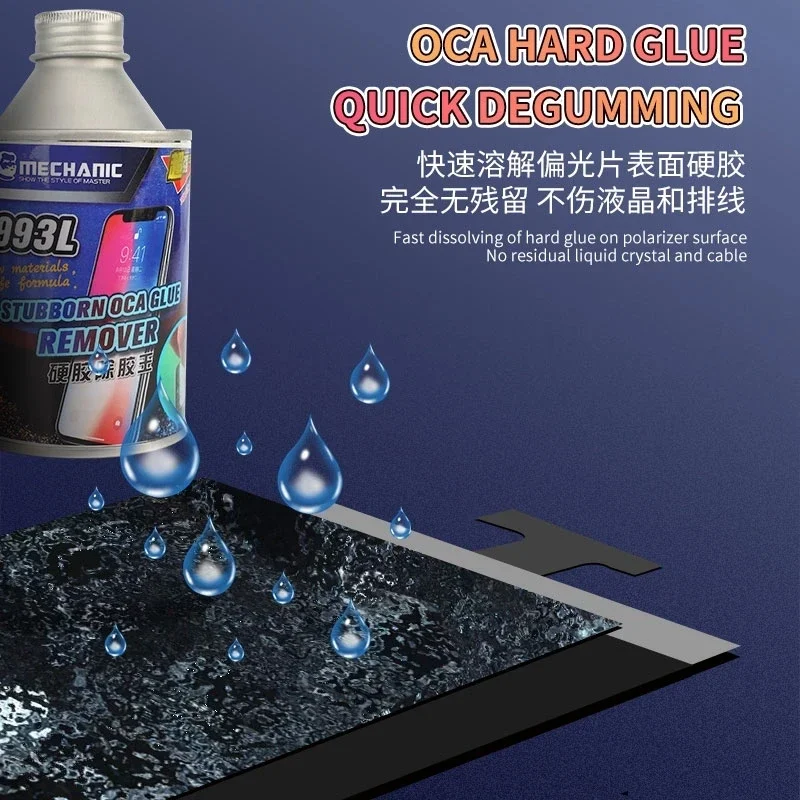 MECHANIC 993L 300ML OCA Glue Removing Liquids Touch Screen Repair For Mobile Phone Ipad LCD Screen OCA Glue Cleaning Removing