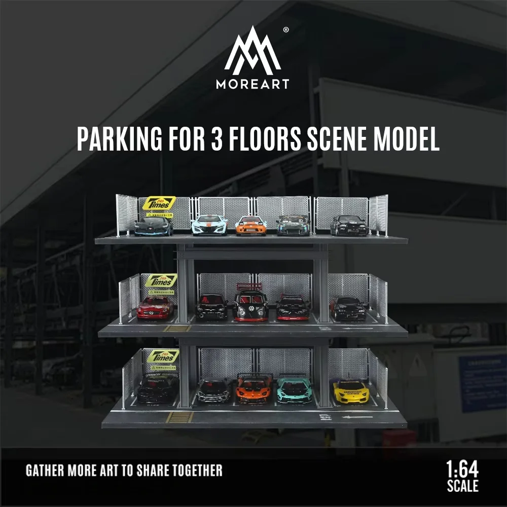 MoreArt & TIMEMICRO 1:64 Japanese-style Three-storey Car Park Assembly Scene