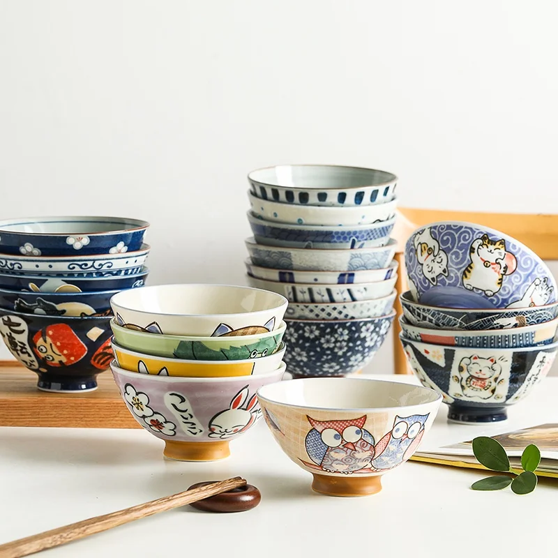 

Японская детская миска Sle Cerc диаметром 2 см с мультяшным дизайном животных, для домашнего использования, столовая посуда, миска для детей и родителей, для дома и семейного употребления