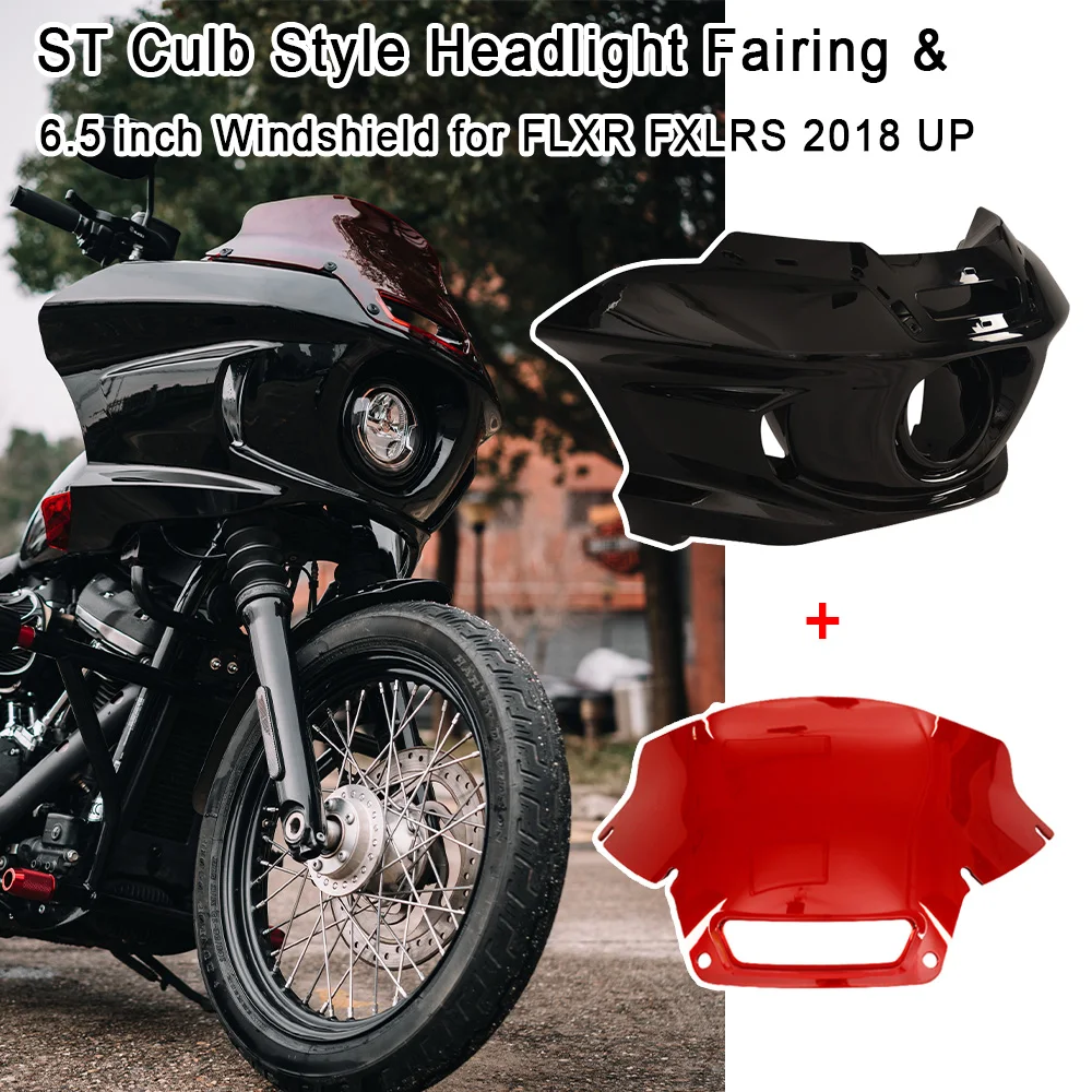 

Motorcycle Headlight Fairing 8.5 inch Windshield Bracket Fit For Harley Davidson FXLR FXLRS FXBB Street Bob Low Rider S 2018 UP