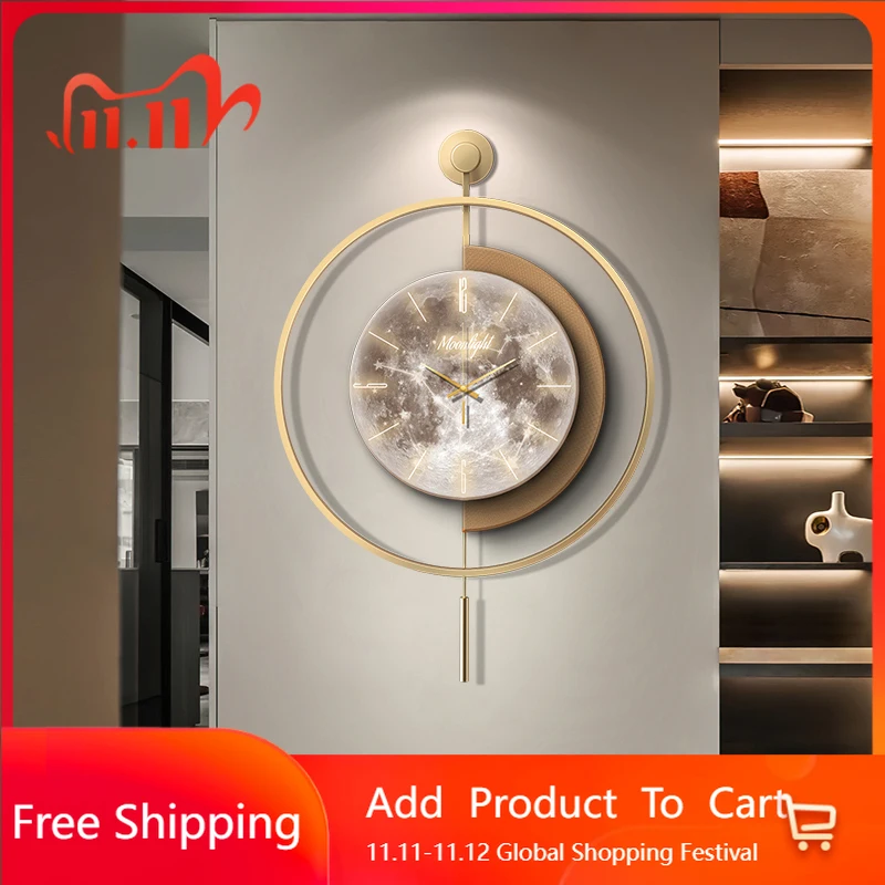 

Minimalist Simple Wall Watch Luxury Modern Aesthetic Design Wall Watch Nordic Creative Luxury Alarm Metal Horloge Decoration