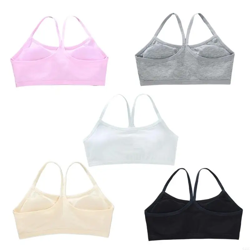 G2TC Children's Cotton Spandex Camisole Bra Soft and Stretchy Teens Tube Tops Solid