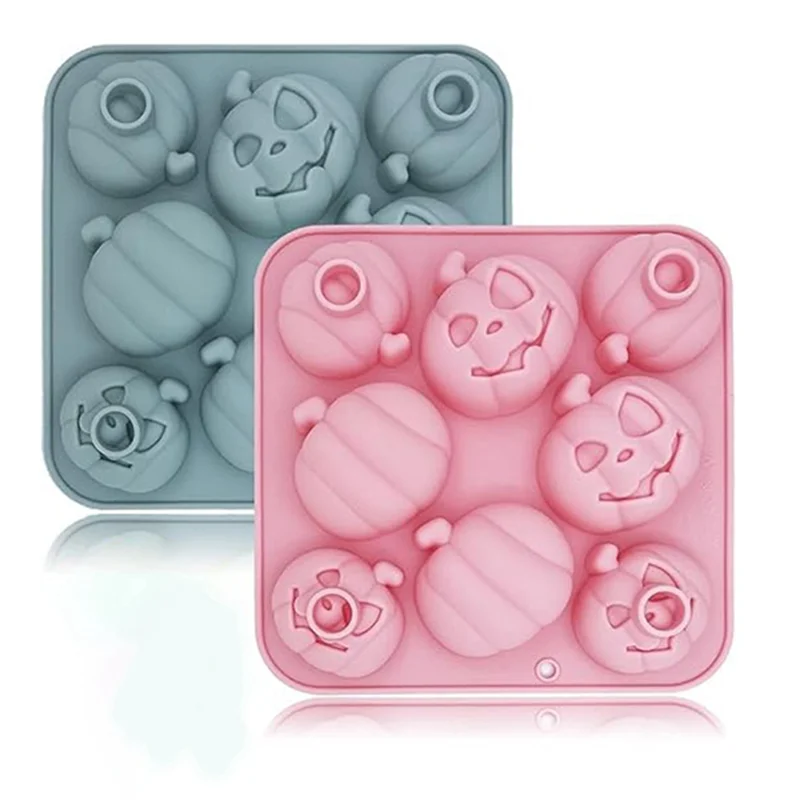 

A58Z Хэллоуин трехмерная форма для торта в виде тыквы для выпечки помадки эпоксидная силиконовая форма реквизит для вечеринки в честь Хэллоуина простой в использовании синий и розовый