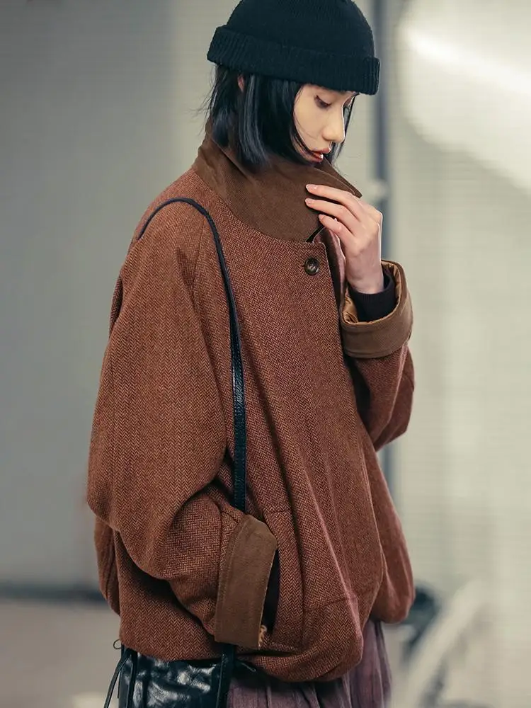 

Теплое женское пальто из шерстяной смеси на одной пуговице, свободного кроя, осенне-зимнее, модное, для повседневной носки, с отложным воротником, длинными рукавами, прямого силуэта